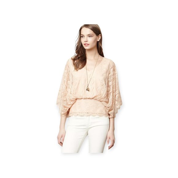 Anthropologie Beyond Vintage Blushed Lace Blouse in peach tea size L NWT - Picture 16 of 16